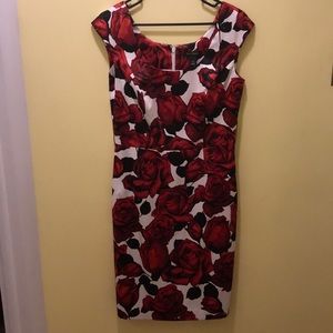 White House Black Market Rose Cocktail Dress Sz. 8